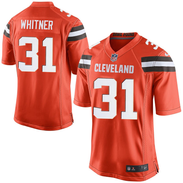 Mens Cleveland Browns #31 Donte Whitner Nike Orange Game Jersey